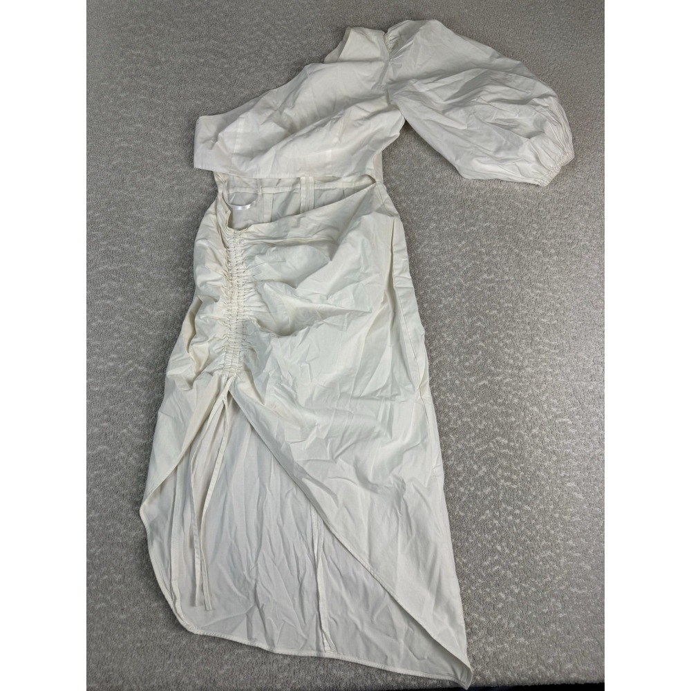 SAU LEE Jolene Womens Dress White One Shoulder‎ Poplin Size 2